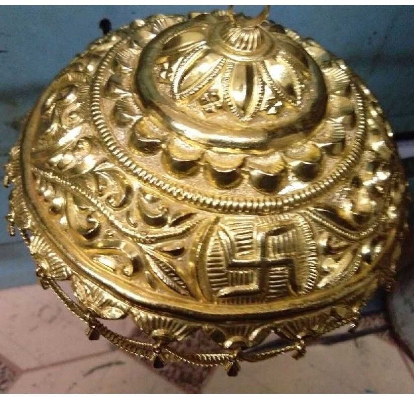Gold Coated Chhattar For Pooja