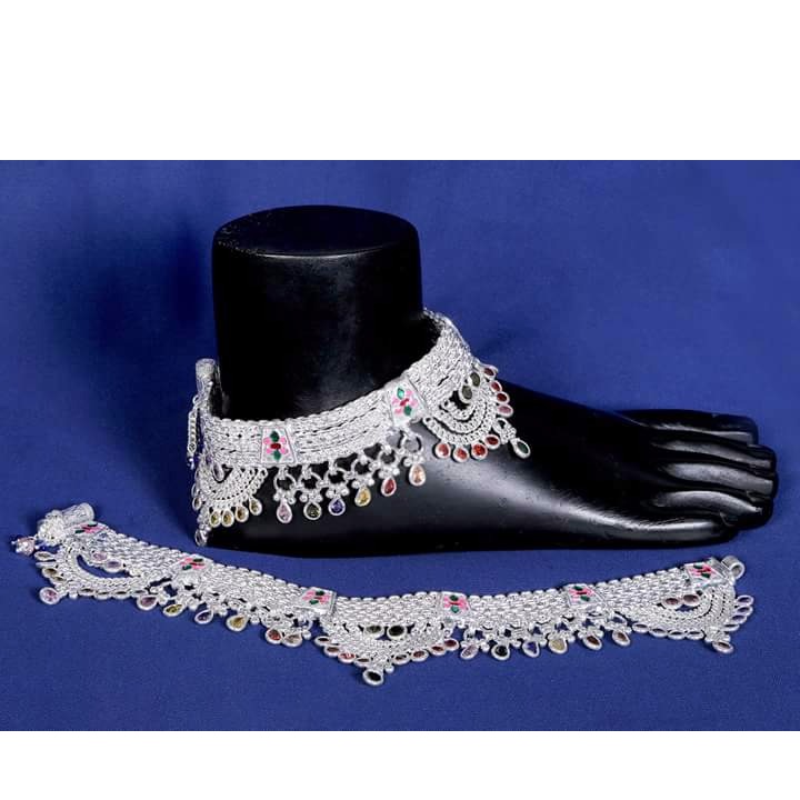 Fancy Silver Anklets