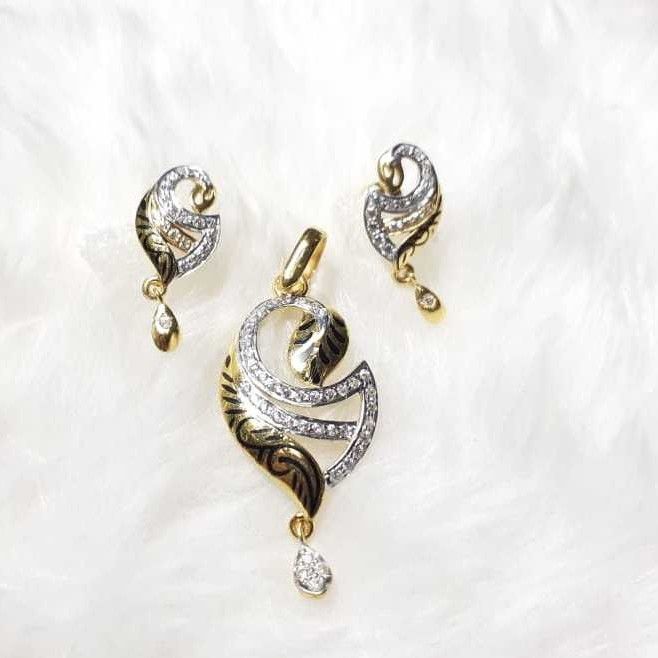 916 exclusive cz oxidised pendant set