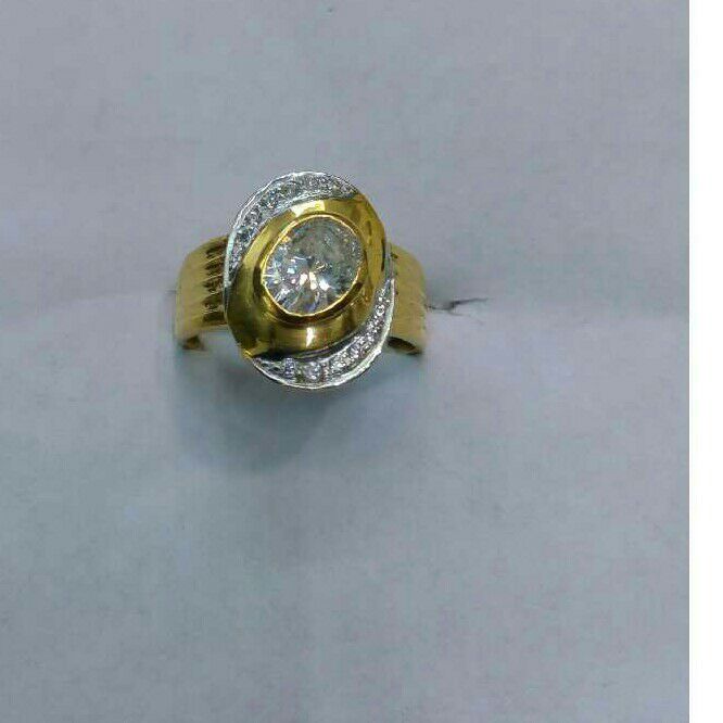 22K/916 Gold Single Stone Designer Ring