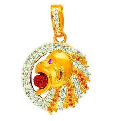 22K/916 Gold CZ Fancy Lion Pendent