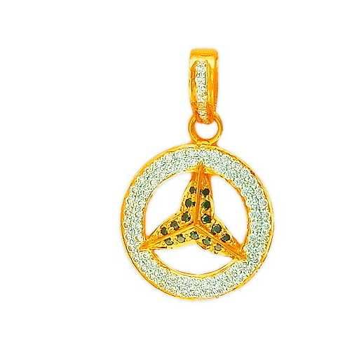 22K Gold CZ Fancy Pendant