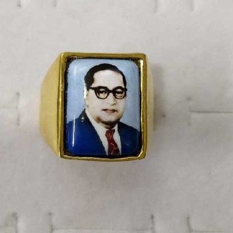 22KT Gold Ambedkar CZ Gents Ring