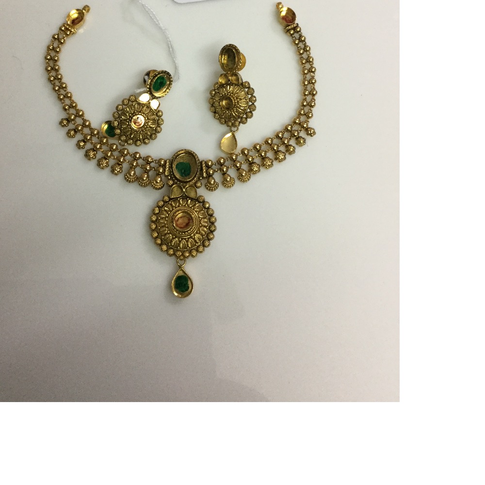 22KT Gold Ladies Necklace Set Yellow