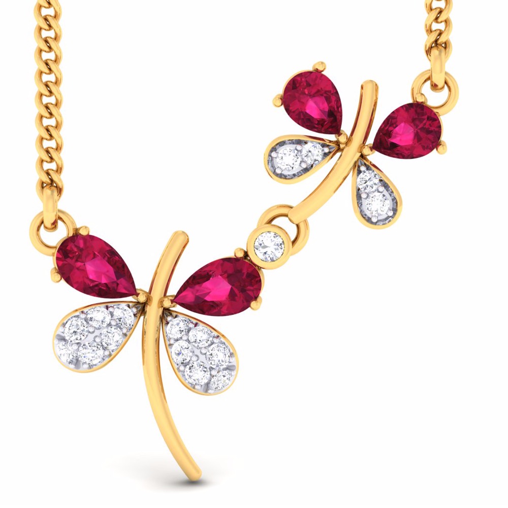 18KT Gold Ladies CZ Diamond Pendant set