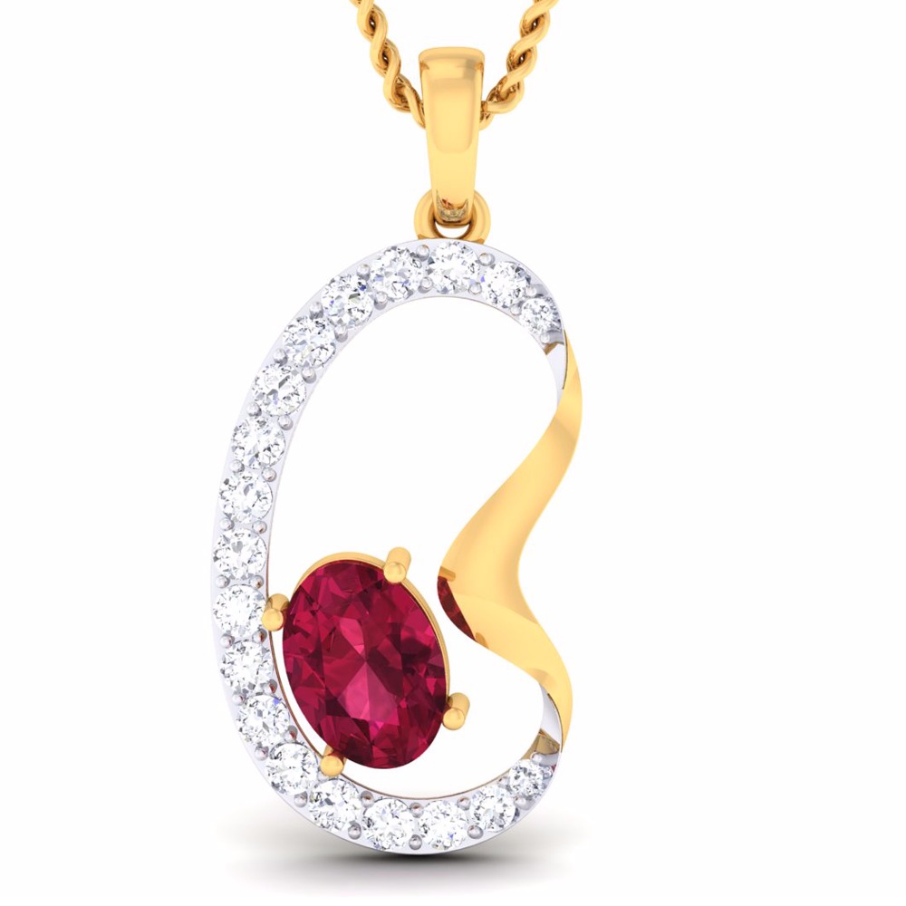 18KT Ladies CZ Diamond Pendent set