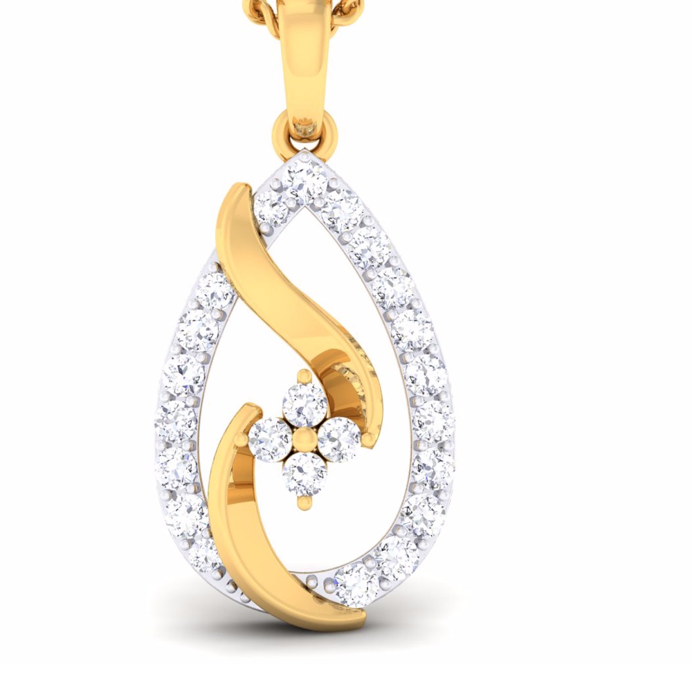 V-Prong Ladies CZ Diamond Pendent set