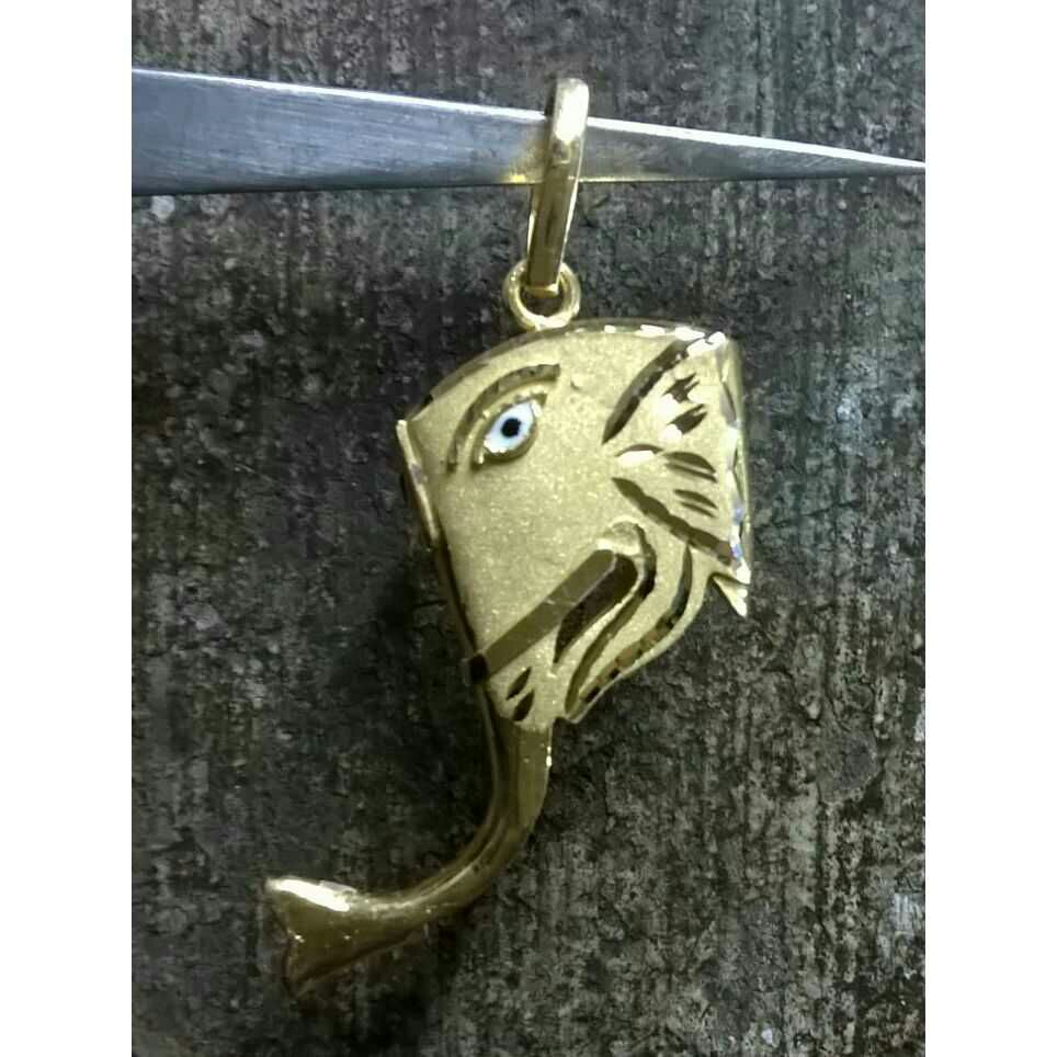 916 Gold Gents Designer Elephant Pendant