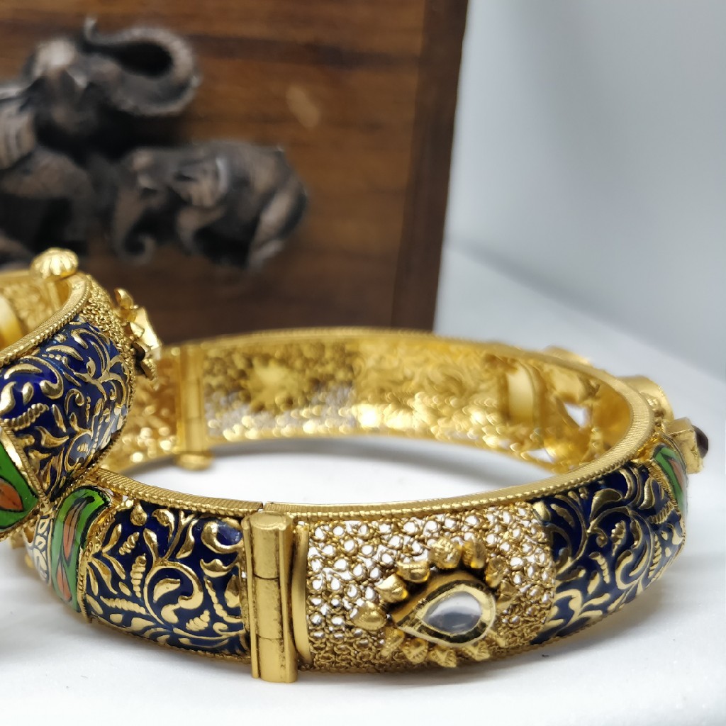 Antique Jadtar minakari Patla - Image 2