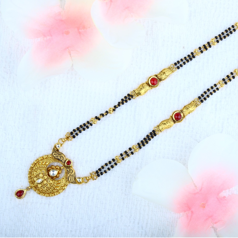 916 Gold Antique Jadtar Mangalsutra MSG - 0255