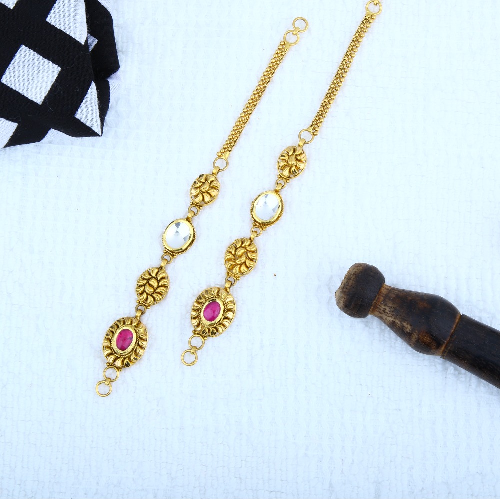 916 Gold Antique Jadtar Earchain Kanser KCG-0003
