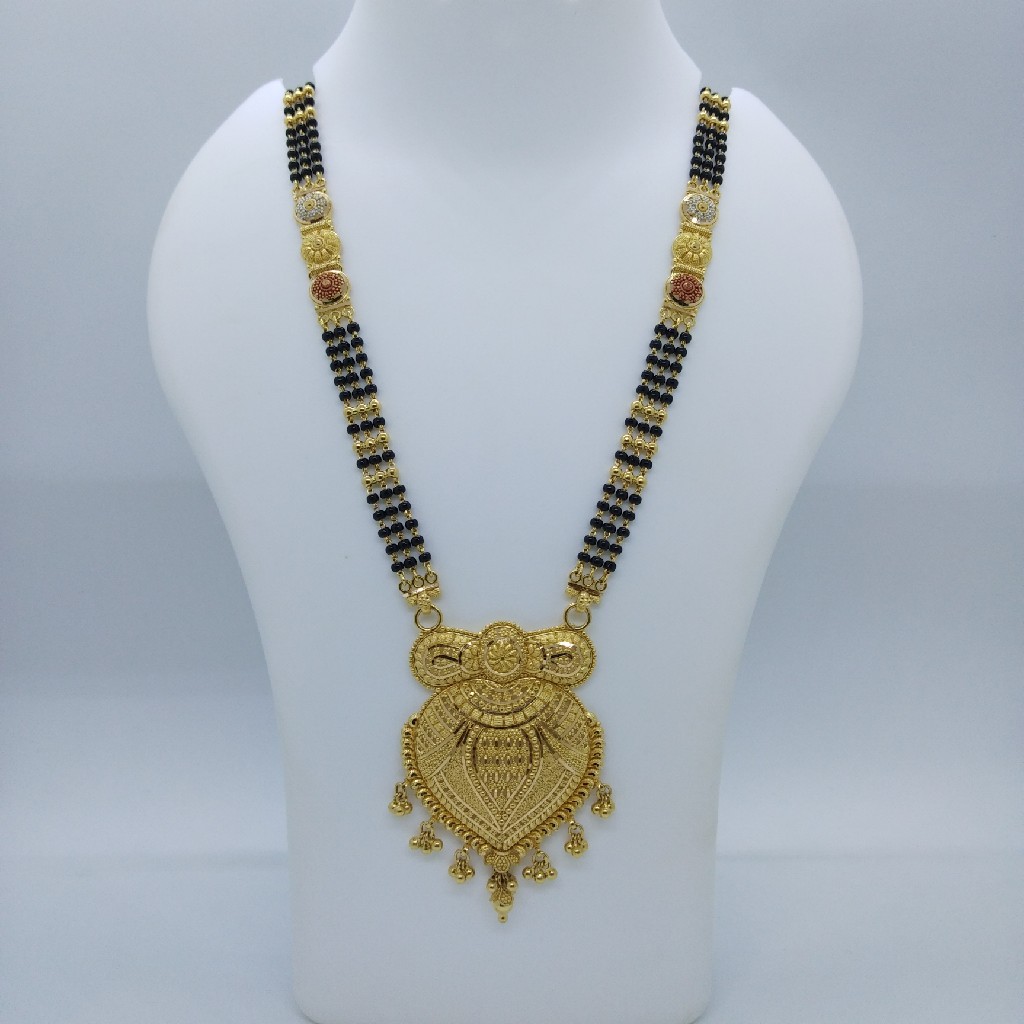 916 gold kolkati fancy mangalsutra tj-033