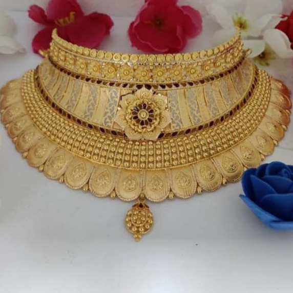 22 CT GOLD CHOKER SET ANTIQE DESIGN