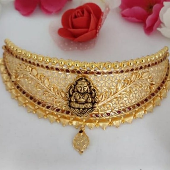 22 CT GOLD CHOKER SET ANTIQE DESIGN