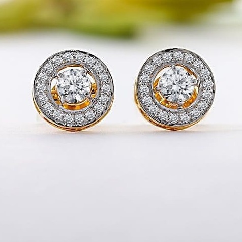 22 ct gold earrings for round shape
