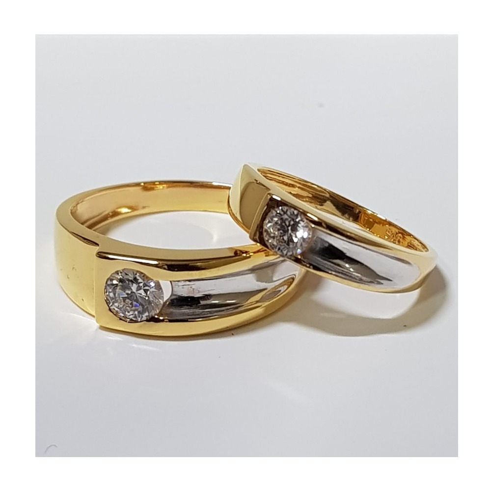 22 ct gold couple ring single diaomond - Image 2