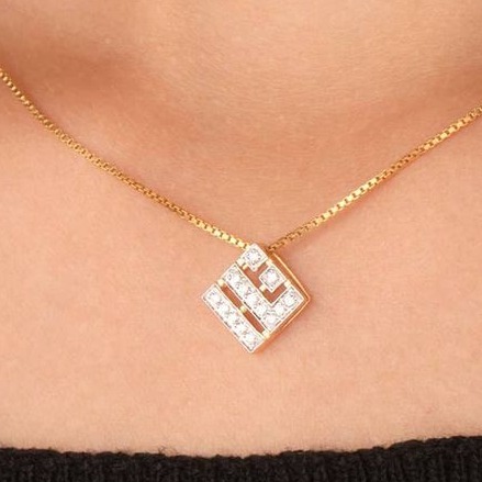 22 ct gold penent rhombus shape gpda-00011