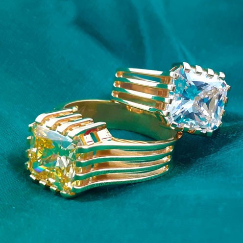 22KT Gold Single Stone Ring For Men