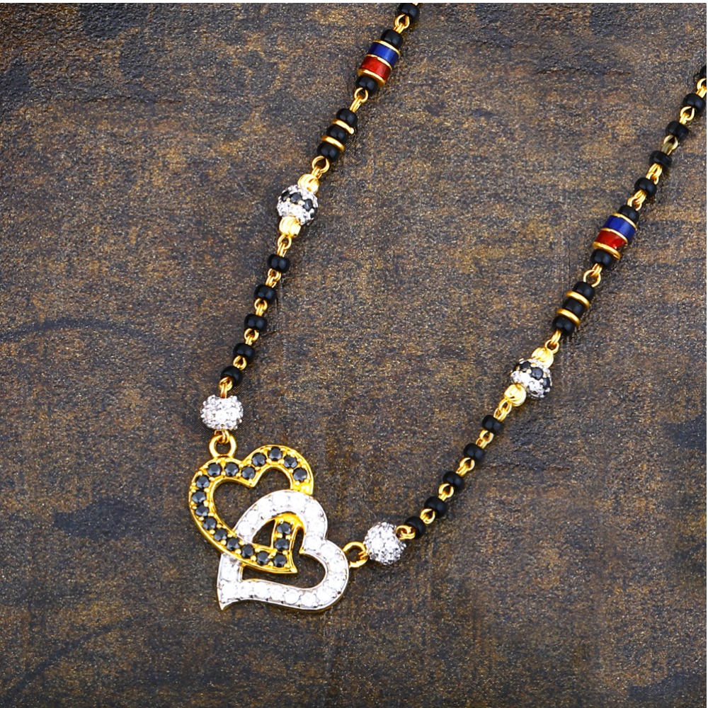 916 Gold Multi-color Beaded CZ Mangalsutra CZG-0073