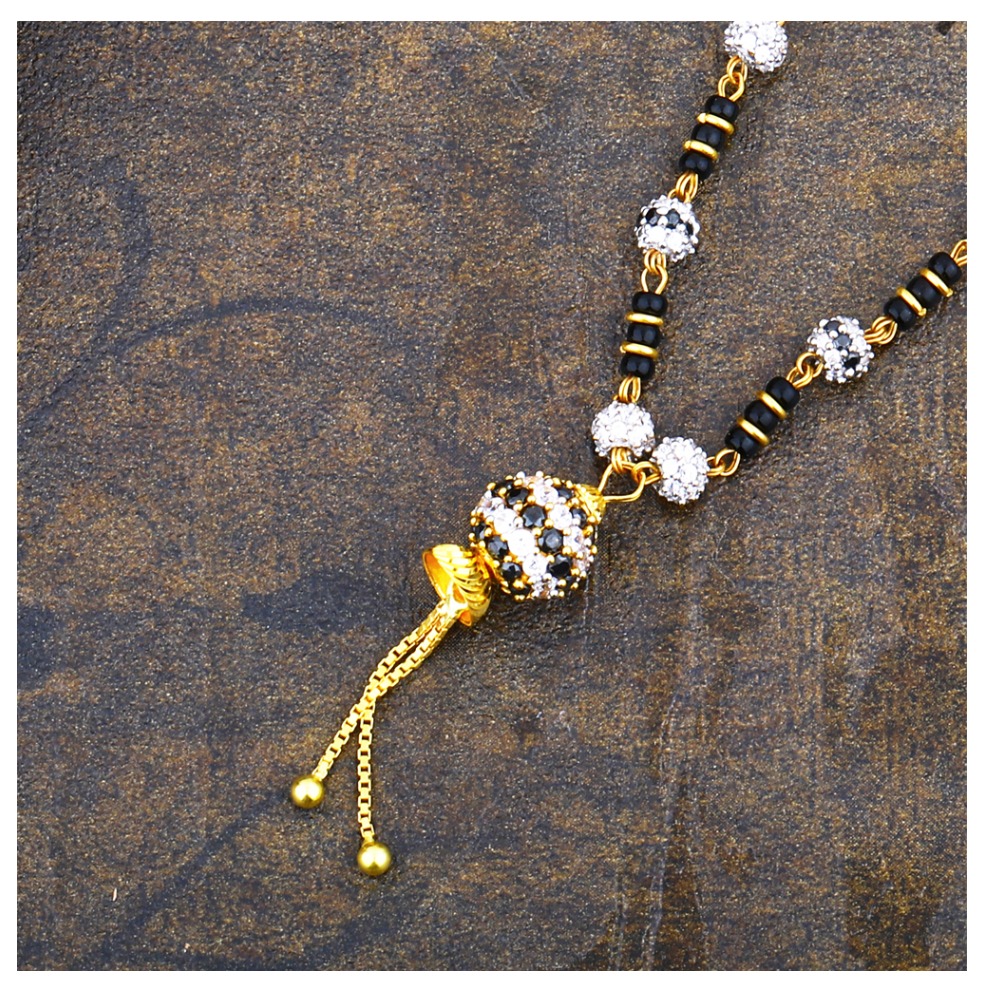 22KT Gold Beaded CZ Mangalsutra CZG-0063