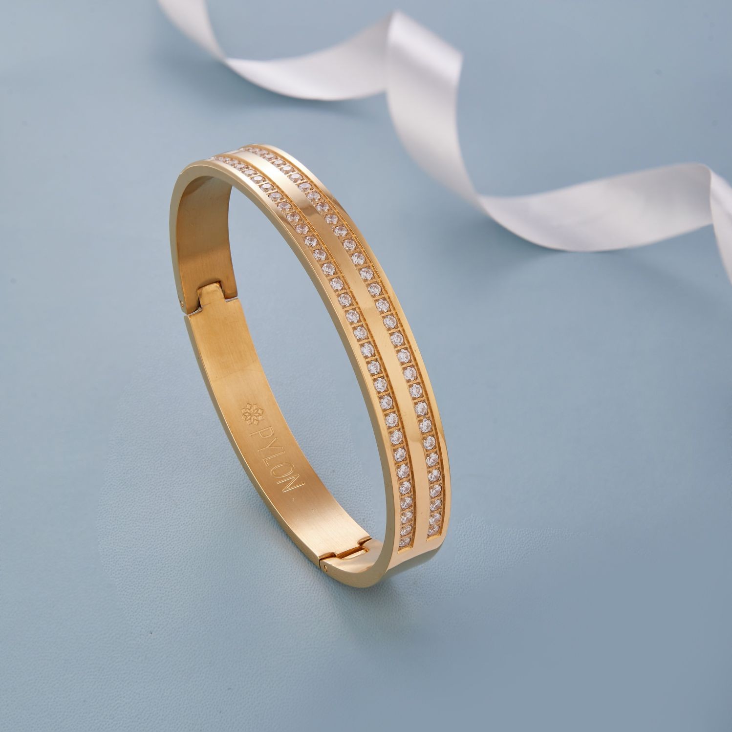 Golden dual luminary Bracelet