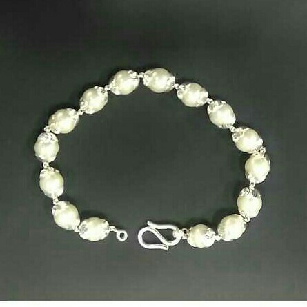 Fancy Silver Moti Bracelet