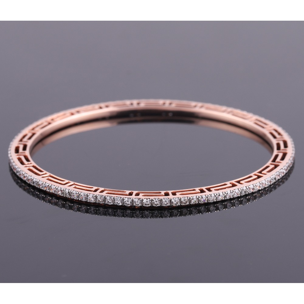 18kt rose gold designer diamond bangle