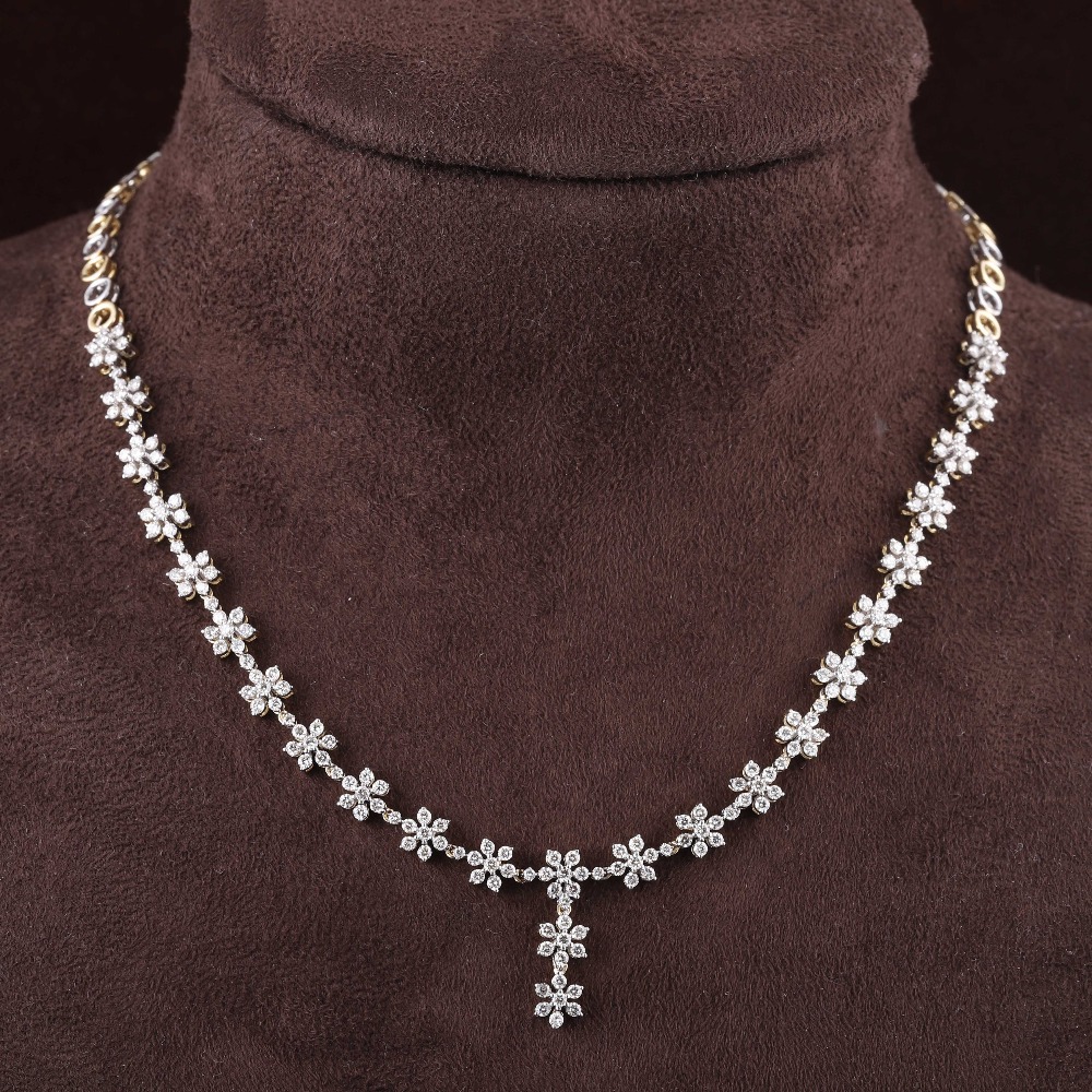 18kt rose gold designer diamond necklace
