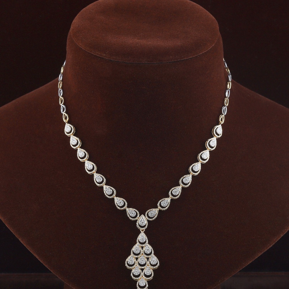 18kt rose gold designer diamond necklace