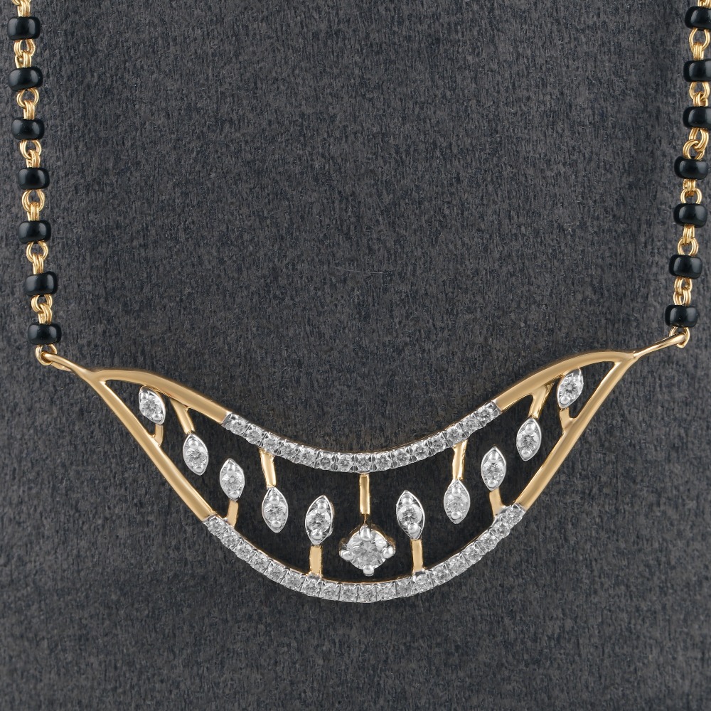 18kt yellow gold designer diamond fancy mangalsutra