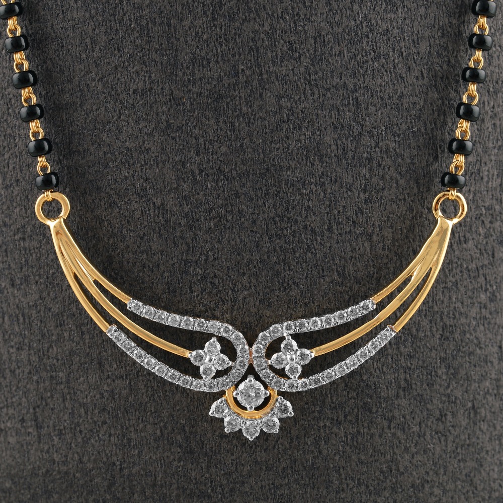18kt yellow gold designer diamond fancy mangalsutra