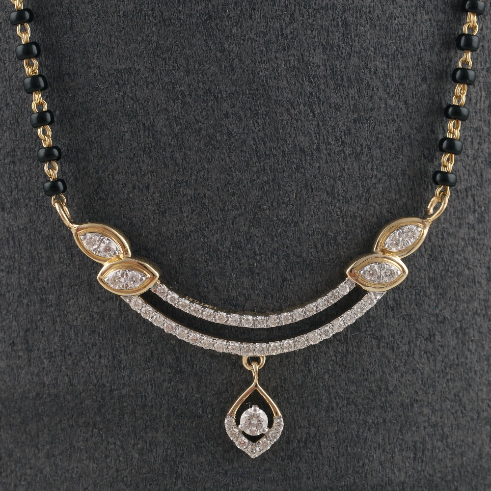 18kt drop shaped diamond mangalsutra