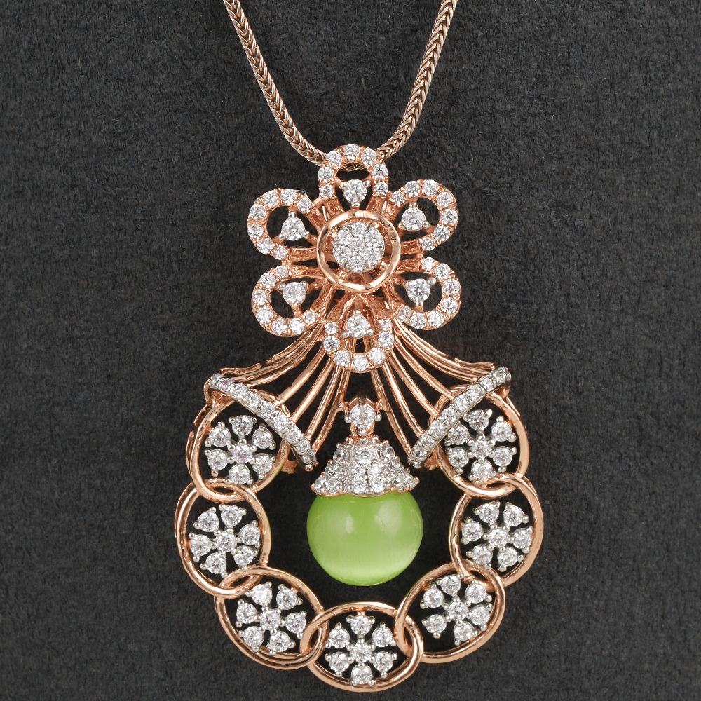 18kt rose gold diamond pendant