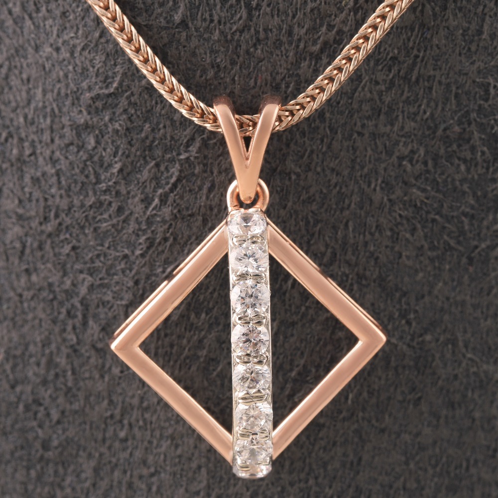 18kt rose gold diamond pendant