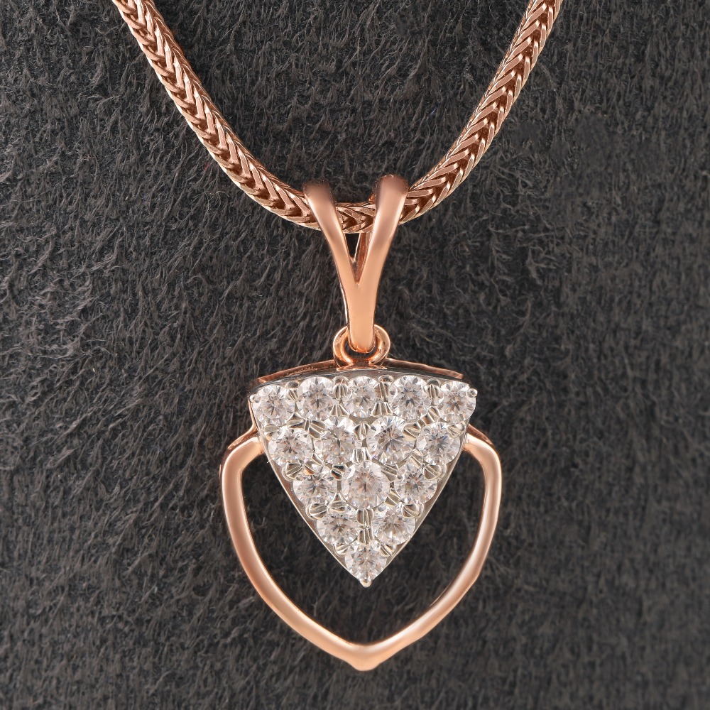 18kt rose gold diamond pendant