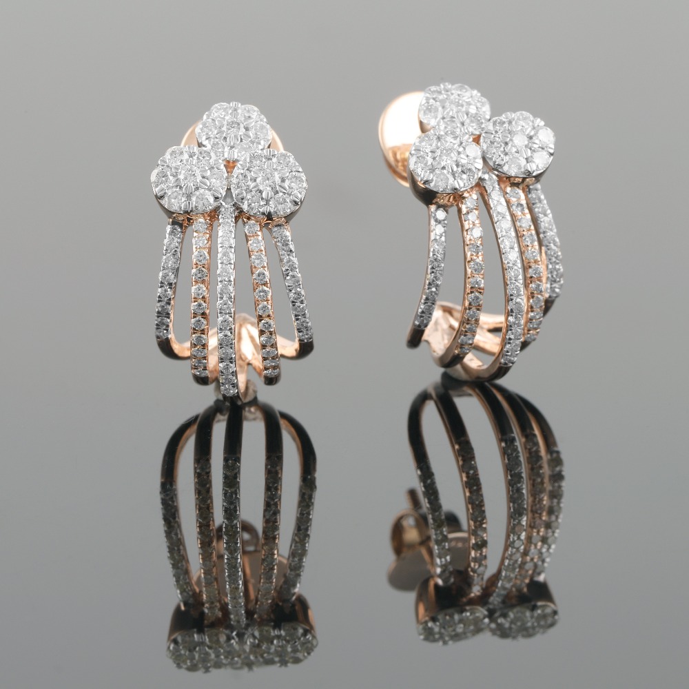 18kt yellow gold diamond bali earrings
