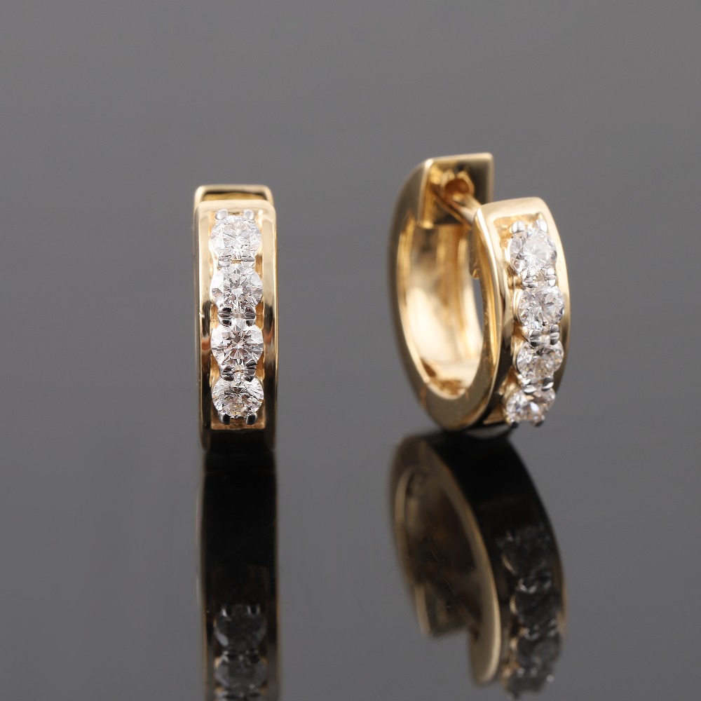 18kt yellow gold designer diamond bali earrings