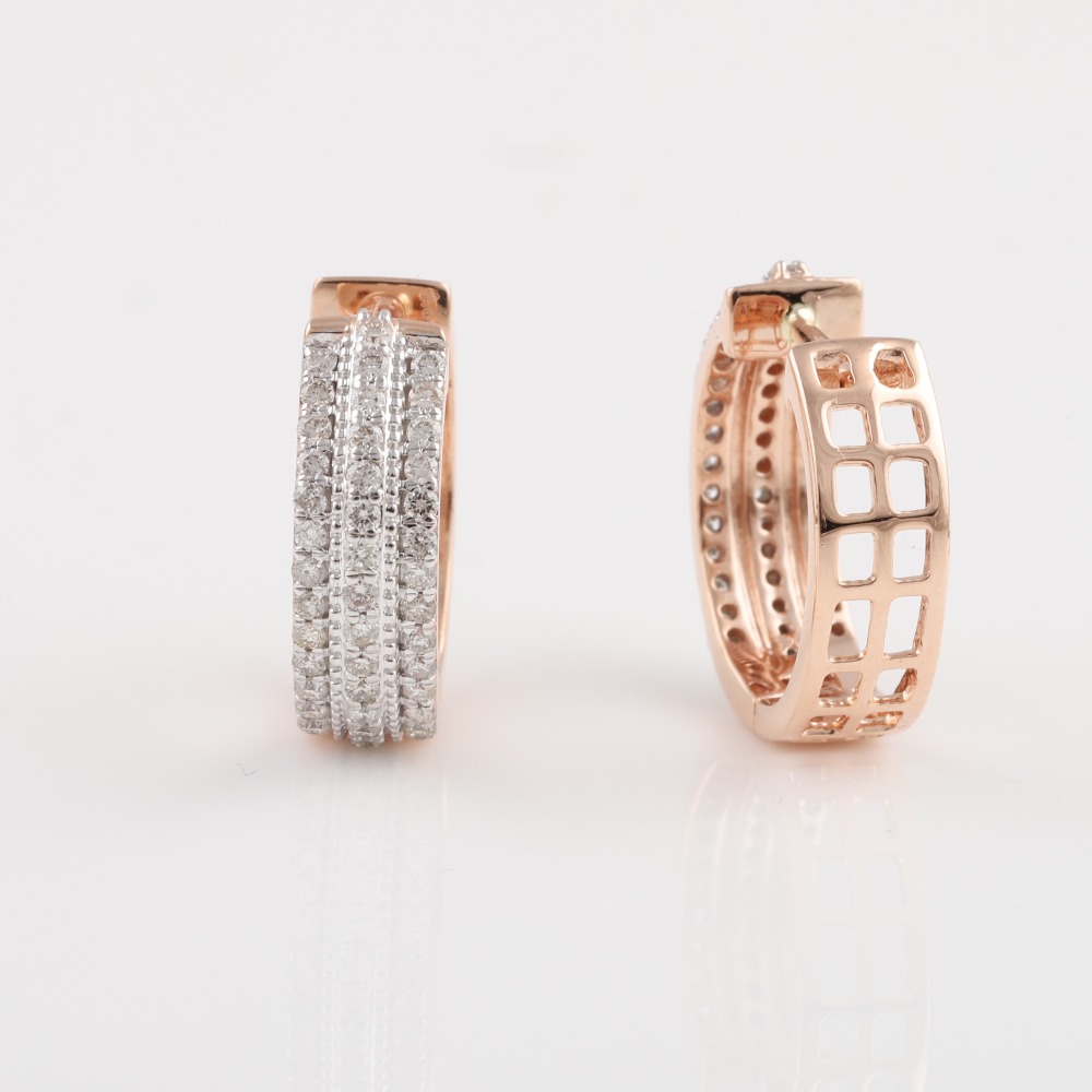 18kt designer diamond bali earrings