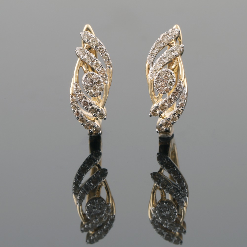 18kt yellow gold diamond bali earrings