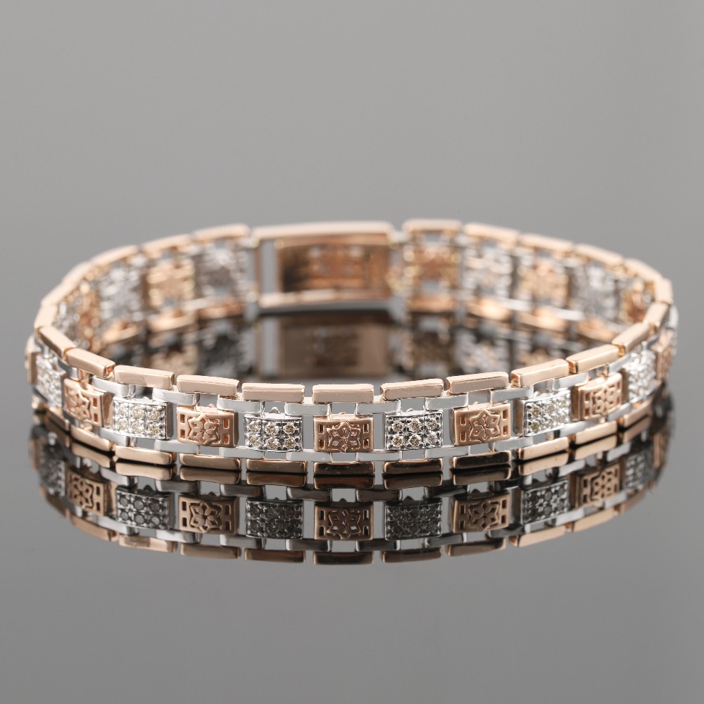 18kt square shine diamond men's bracelet