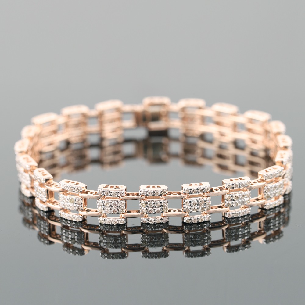 18kt rose gold diamond men's bracelet