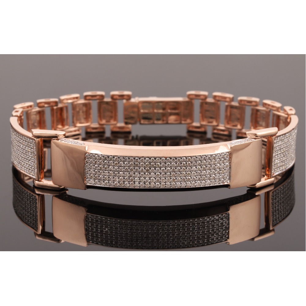 18kt rose gold diamond men's bracelet