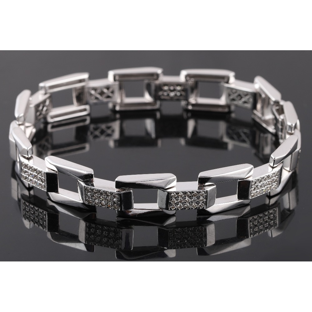 18kt white gold designer diamond men's bracelet