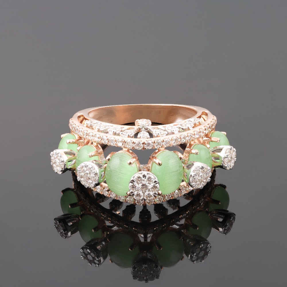18kt designer diamond uniqne colour stonerings