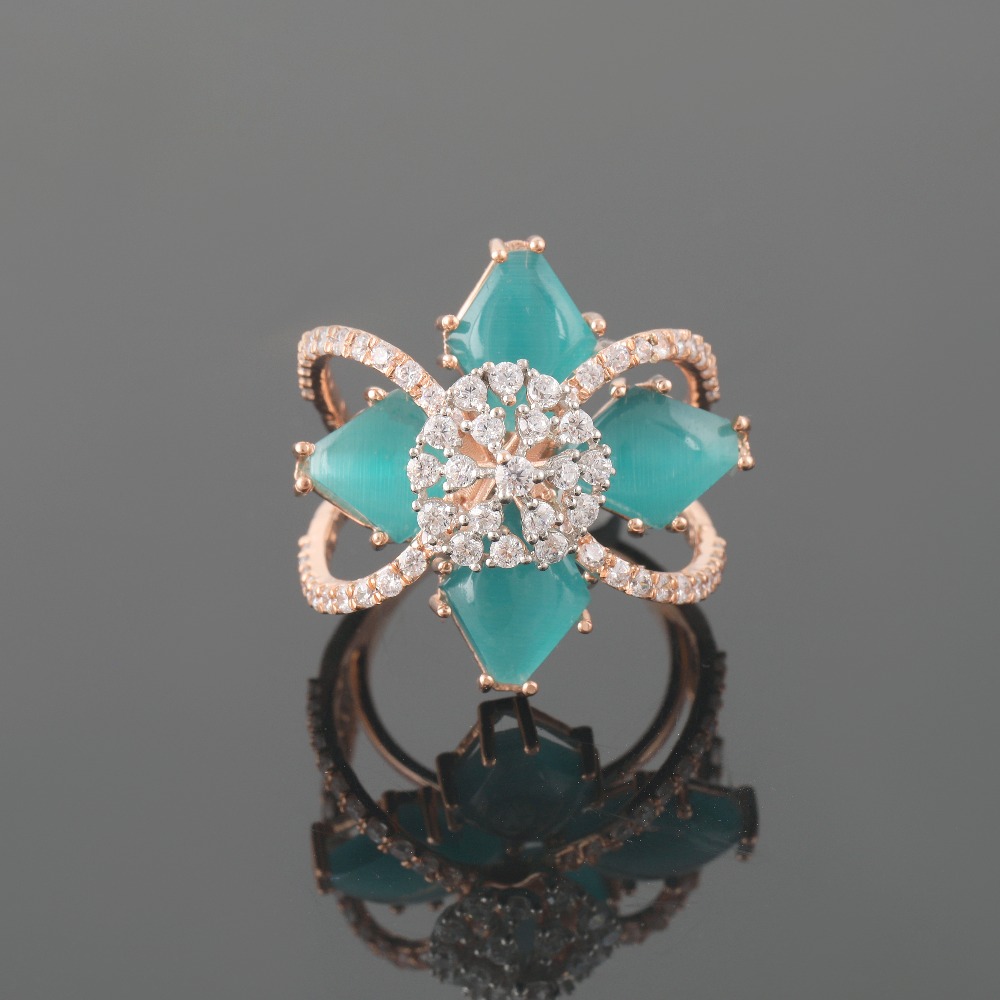 18kt designer diamond unique colour stone rings