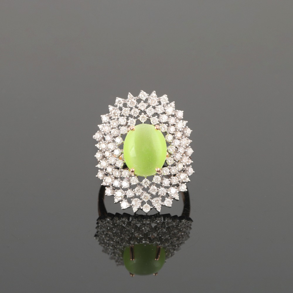 18kt real emerald diamond rings