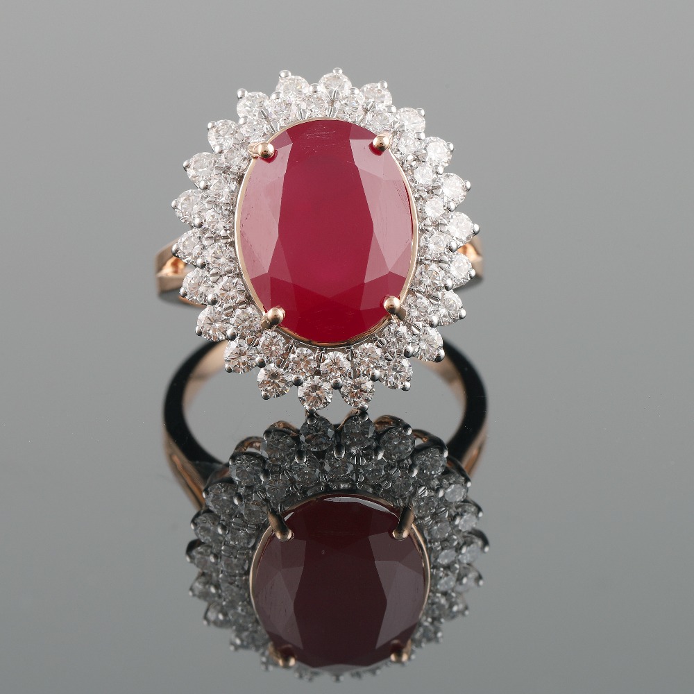 18kt real ruby diamond rings