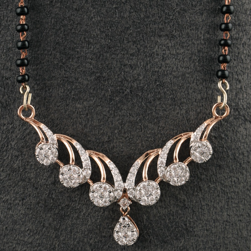18Kt Gold Modern Diamond Mangalsutra