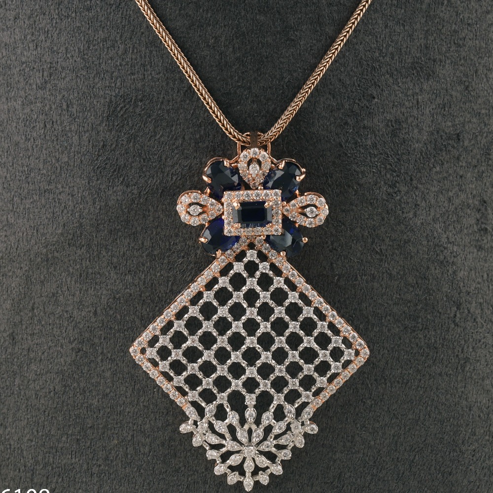 18K Gold Modern Diamond Pendant