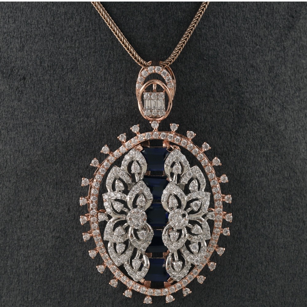 18K Gold Plain Diamond Pendant